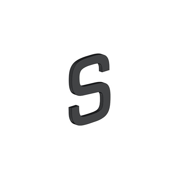4 LETTER S, E SERIES W/ RISERS, STAINLESS STEEL in Paint Black